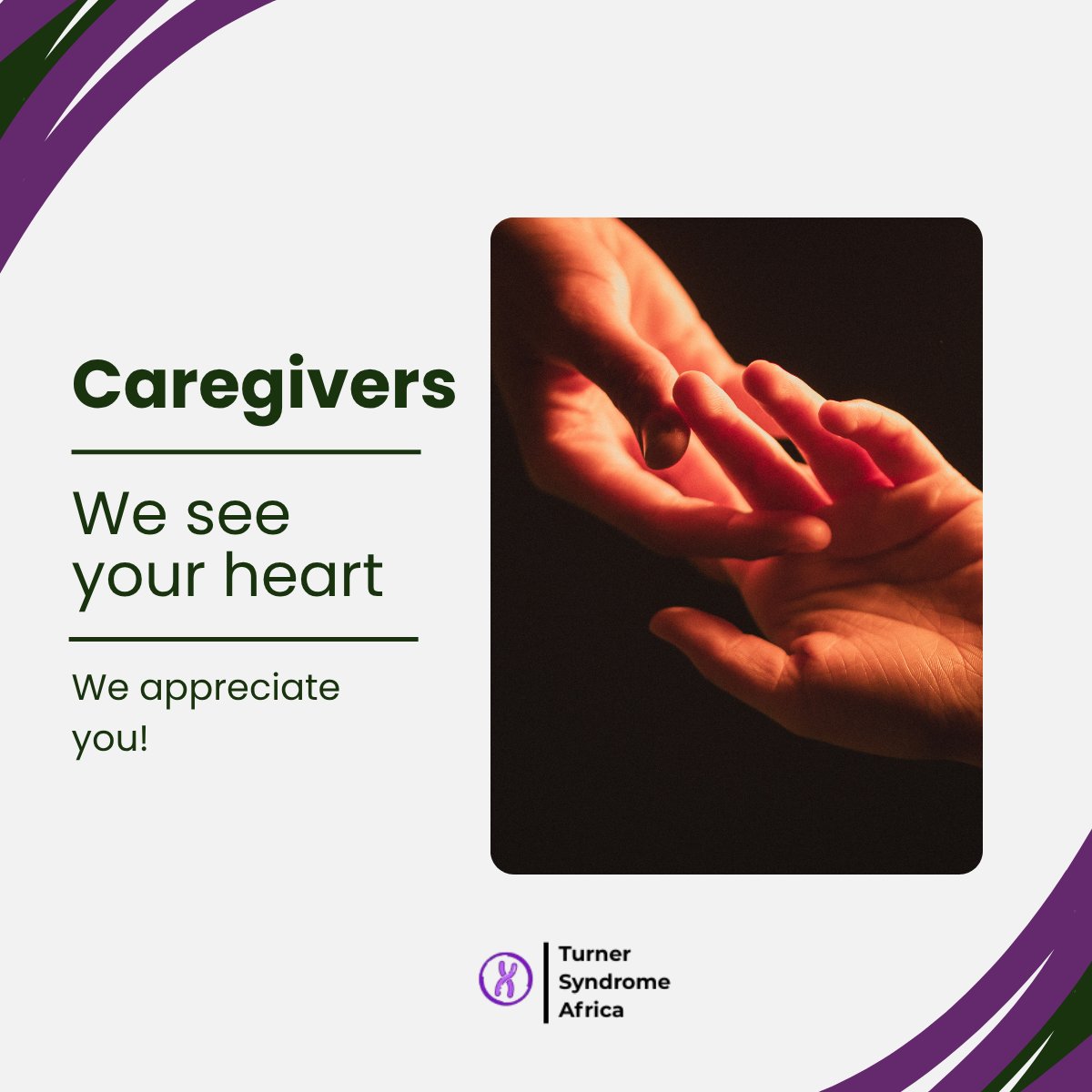 AfricaTurner's tweet photo. Shoutout to the caregivers of girls and women with #TurnerSyndrome. Balancing appointments, medications &amp; emotional support is a full-time job of the heart. We see you, we appreciate you, and we are here for you. 
#CaregiverSupport #TSFamily #Ubuntu #TSCare #YouAreNotAlone #TSA https://t.co/ZPBynEpciT