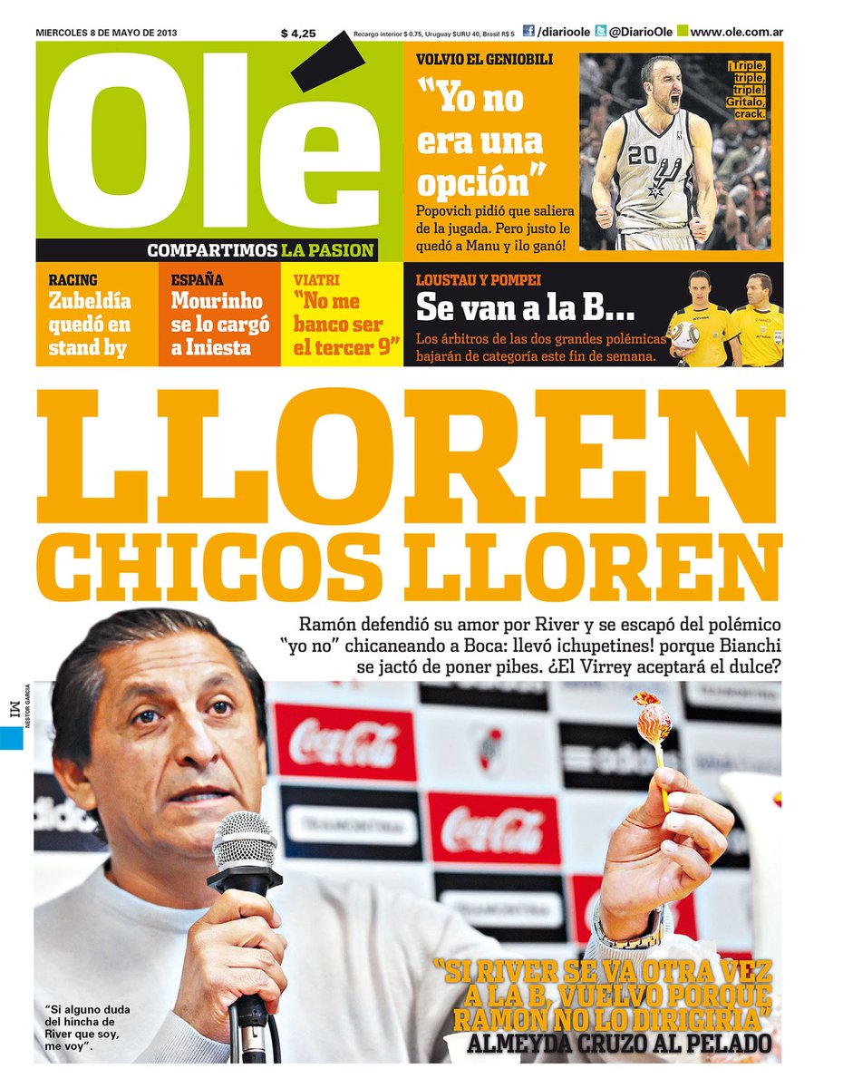 Tapa Olé, año 2013.