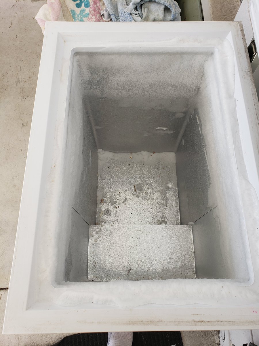 The outdoor freezer has been defrosted!!! In Florida outdoor it doesn't take long