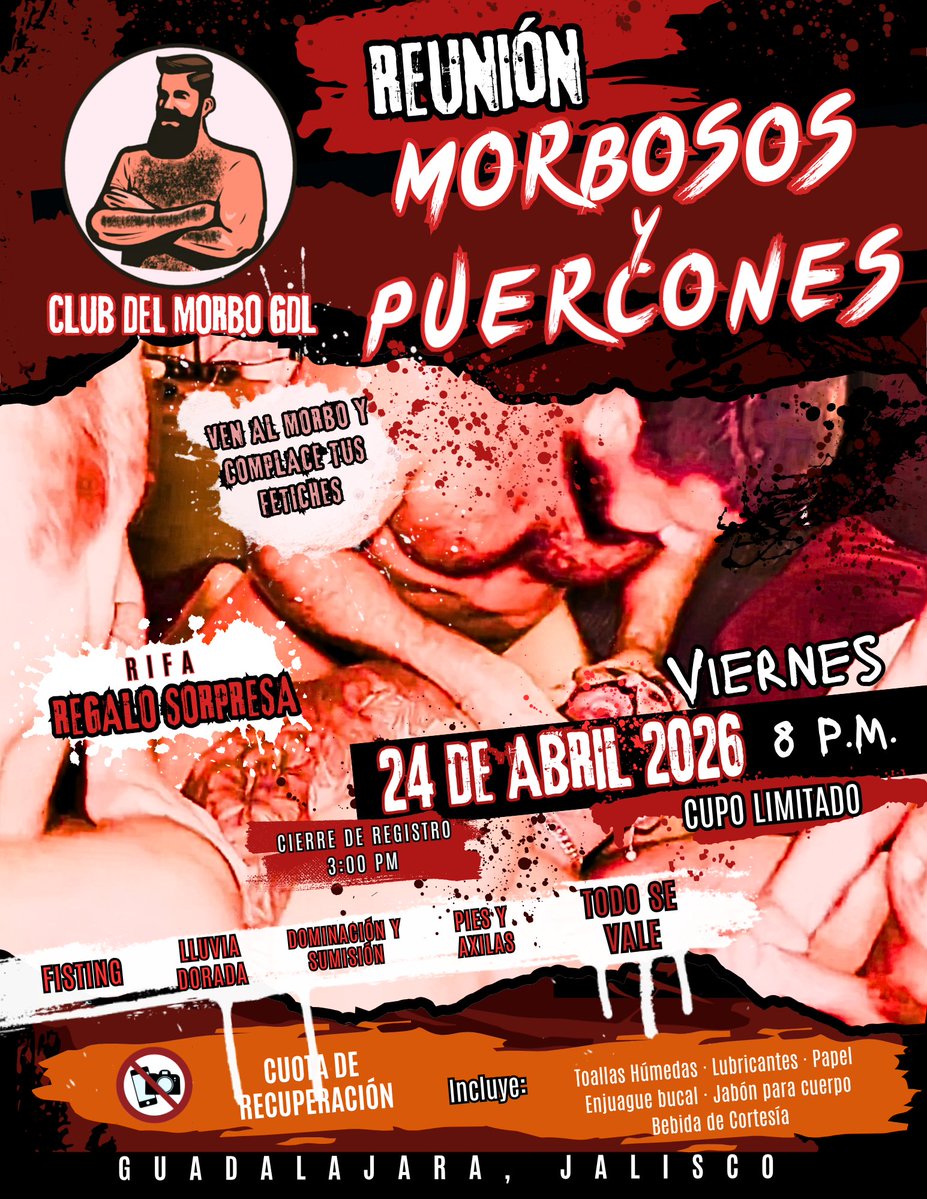 ♨️🥵 Calorcito para probar y disfrutar de MORBO A TOPE  entre vatos morbosos,  entrones y 🐷💦 para gozar en una noche llena de fetiches y convivencia. 🔥Viernes 24 de ABRIL 8 pm. CUPO LIMITADO. 🎁RIFA Regalo Sorpresa #pigs #clubdelmorbogdl <a href="/ClubDelMorboGDL/">Club del Morbo GDL 🧔🏻🐷💦🧀⛓️</a> <a href="/encuentrogaygdl/">ENCUENTROS GAY GUADALAJARA🏳️‍🌈🏳️‍⚧️YFETICHES</a>