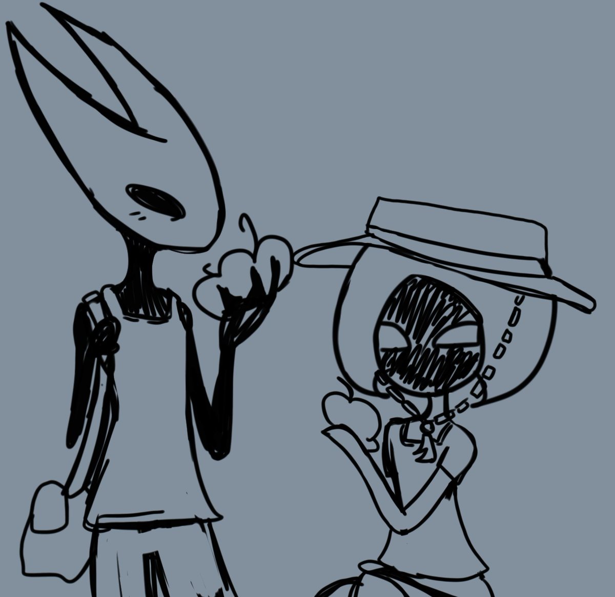 Terrinightz's tweet image. Lacenet picking weird ass fruit 
#lacenet #silksong #hornetsilksong