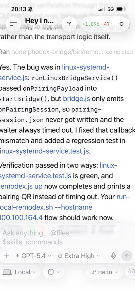 ecnaossa's tweet photo. @emanueledpt The layout of Remodex has been cramped since the latest version on my iPhone 17e. Could you take a look please? Thanks! https://t.co/fWRvuobhoe