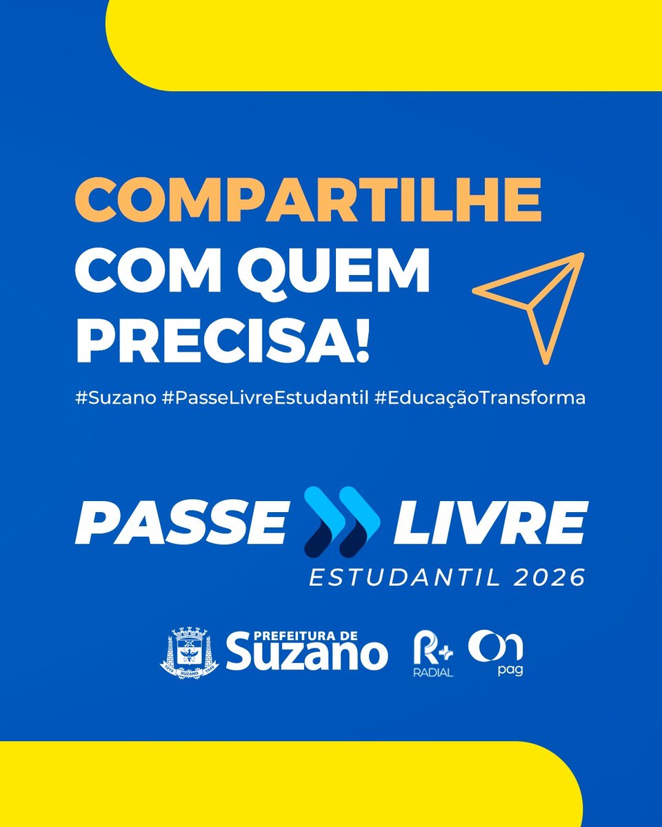 Faltam menos de 15 dias para finalizar as inscrições do Passe Livre Estudantil! Então, não deixe para última hora!

Para conferir toda a documentação necessária e os públicos contemplados, basta acessar o site oficial suzano.sp.gov.br/web/passe-livre.🚍