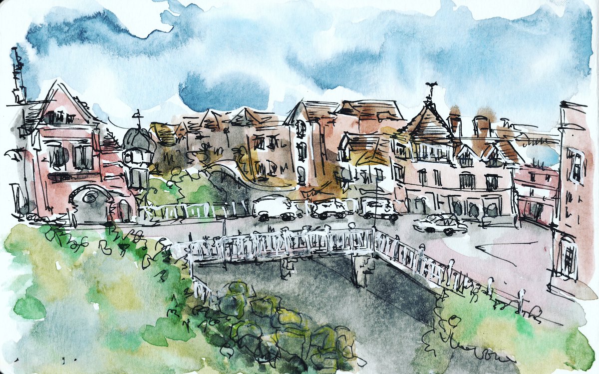 RolandN's tweet image. The view from the top of the castle grounds - Tonbridge, Kent.

#Tonbridge #view #art #sketch #watercolour