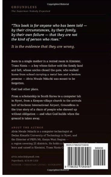 AMdachi31684's tweet photo. The boy they meant to forget became a man they cannot ignore.

My first book is live on Amazon.

Groundless: The Superman Nobody Expected

https://t.co/W68omAsIFb

#Groundless #Memoir #Kenya #Faith #NewBook  #Panamá #Trump https://t.co/dT5ZZCoUmA