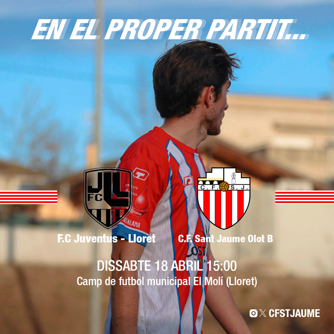 cfstjaume's tweet photo. De ruta...

⚽ F.C Juventus-Lloret  VS. C.F. Sant Jaume Olot B
🏟️ Camp de futbol municipal El Molí (Lloret)
🕔Dissabte 18 d'abril 15:00 https://t.co/19useUuhJh