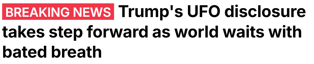 wow36932525's tweet image. #UFOx #UFOtwitter #UAP #NHI

President Donald Trump's UFO disclosure appears
to be moving forward after a government-linked website believed to be tied to transparency suddenly showed signs of activity. 

dailymail.co.uk/sciencetech/ar…