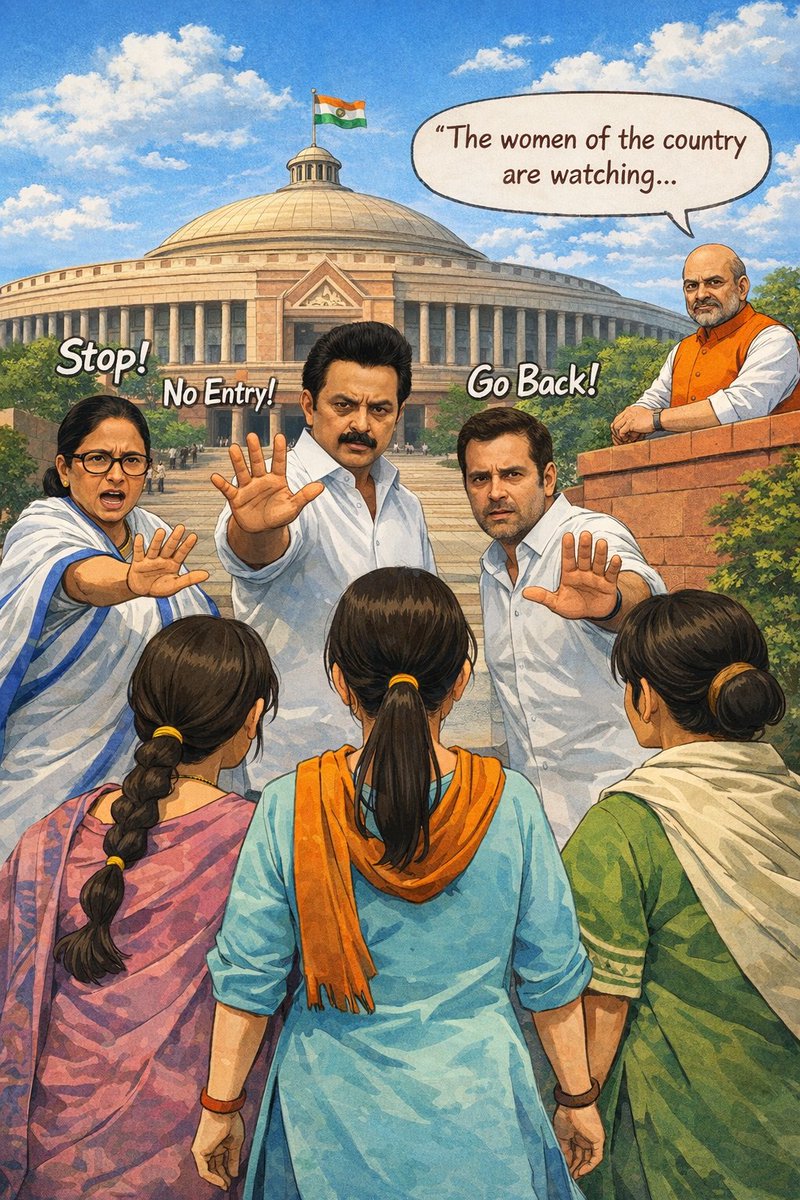 BJPMadhukarAP's tweet photo. మహిళ రిజర్వేషన్ బిల్లును వ్యతిరేకించిన కాంగ్రెస్ &amp; I.N.D.I.A కూటమి పార్టీలకు దేశంలోని "నారీ శక్తి" తగిన గుణపాఠం చెప్పుతారు.
#NariShaktiVandan https://t.co/qIJJhoc2ty