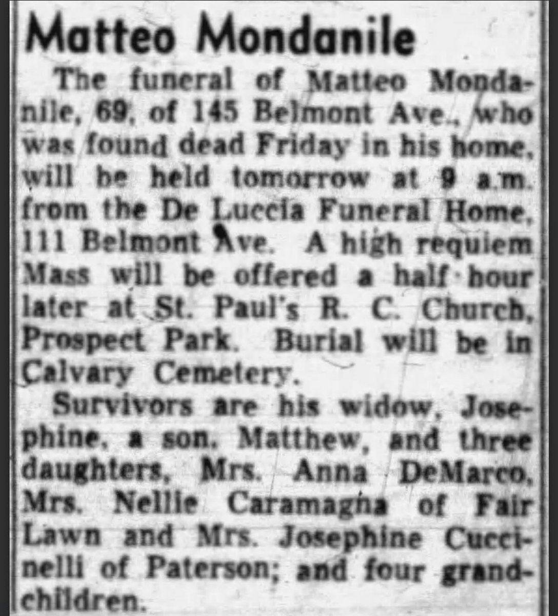 great grandfathers obituary