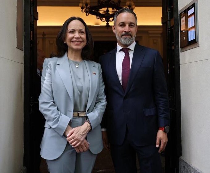 Maria Corina y el posible futuro presidente de España de derecha, Santiago Abascal