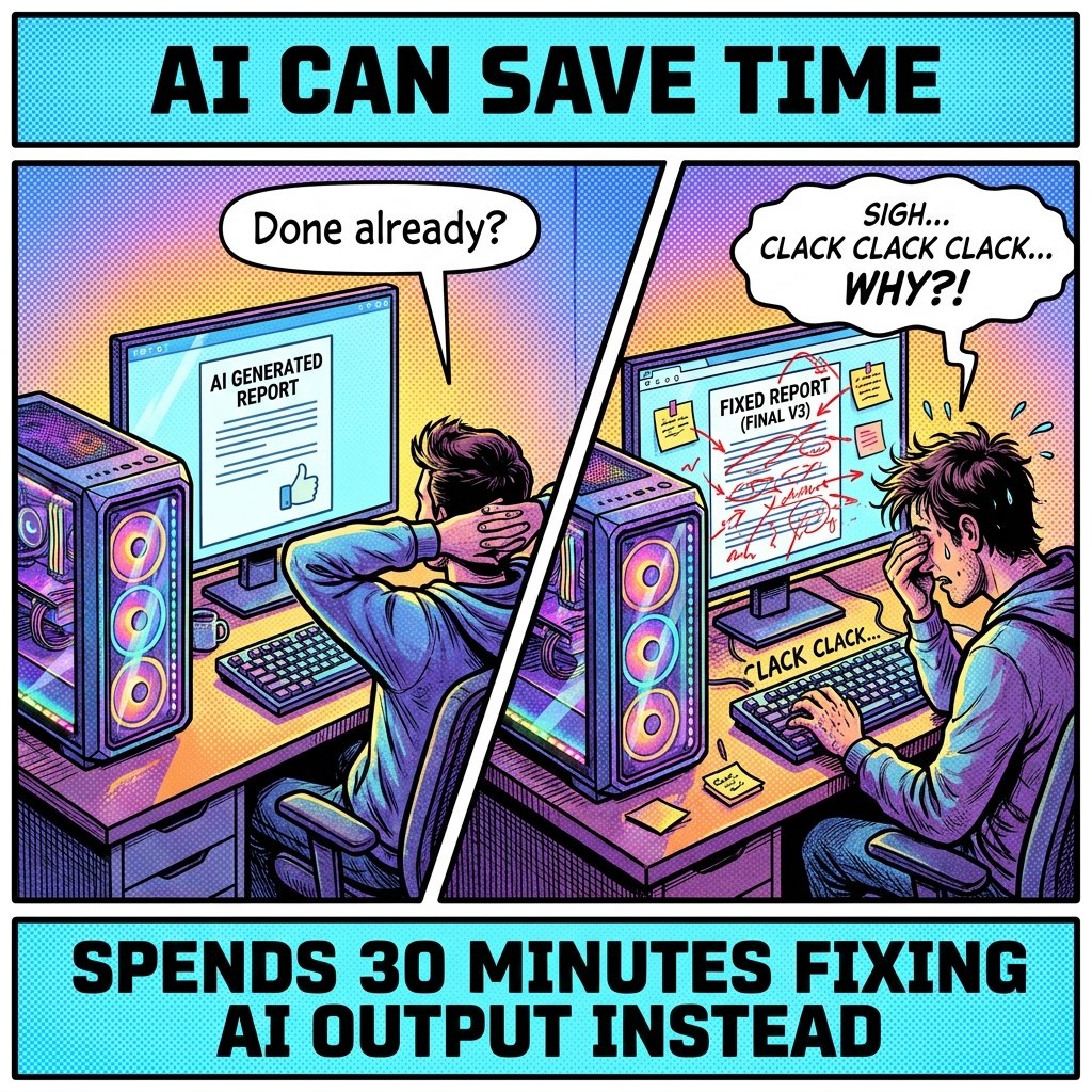 GroovyComputers's tweet image. When AI promises to save you time, but you end up beta-testing your own sanity 😂 Who else’s workflow needs a reboot? #AIProblems #TechFails #WorkflowWoes