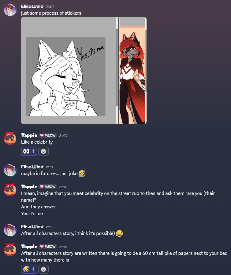 ElisaWind20's tweet photo. Stickers with project characters for telegram soon~ https://t.co/3qFb0ltIKg