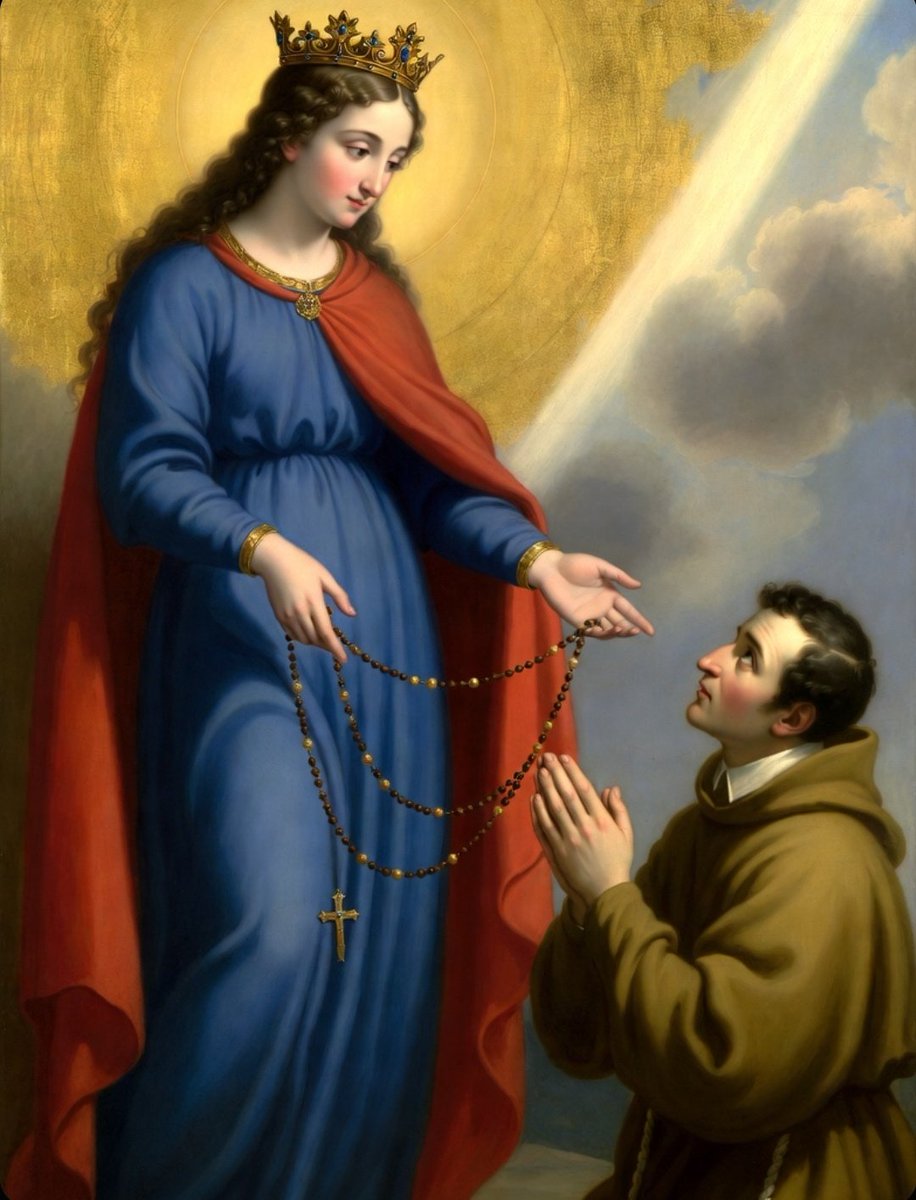 Catholics, come in for a story....

There was a time in the early church when many people didn't know how to read. There were no books, no Bibles in hand. They prayed by repeating what they knew;
The Lord’s Prayer, and the words of the Angel to Mary.

With time, these prayers