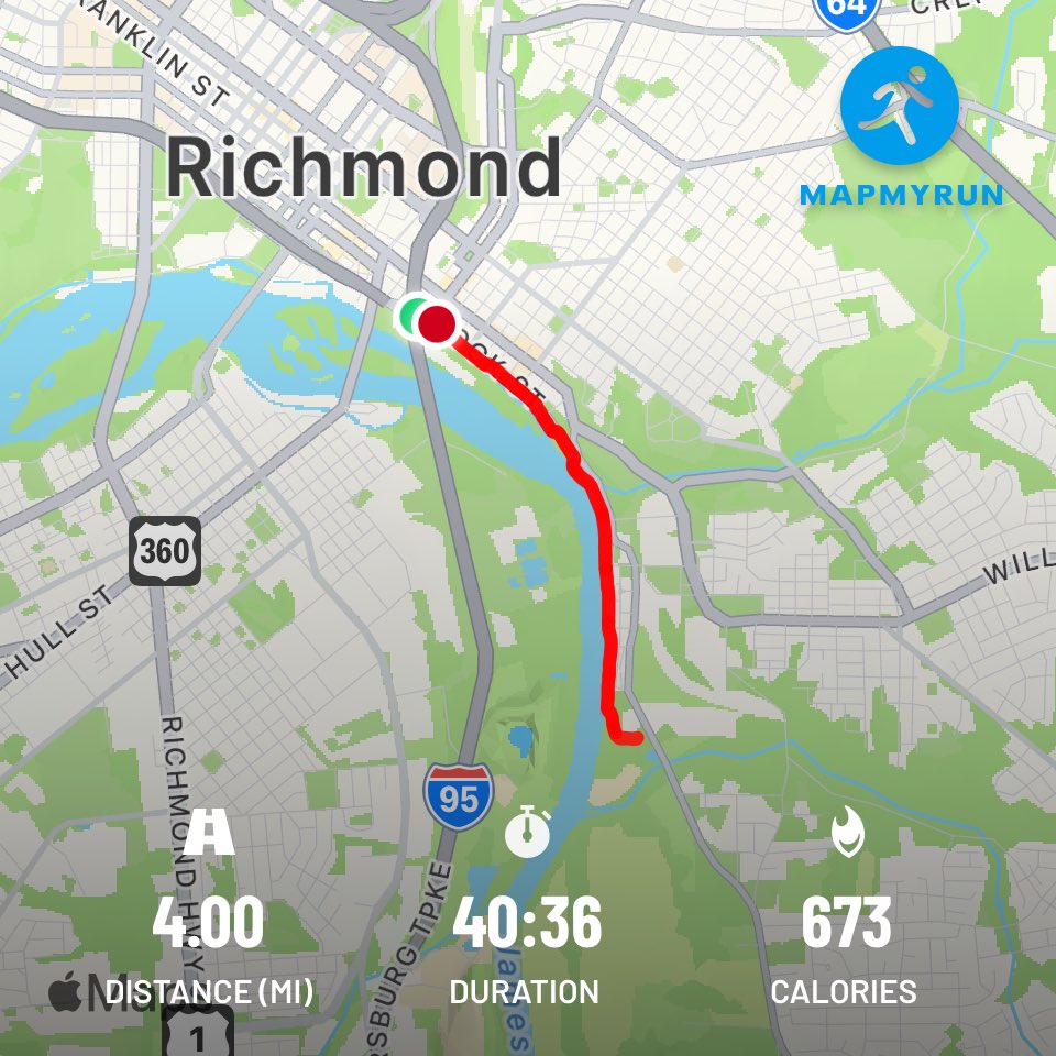 Mr_Bandman's tweet photo. 4 miles in 40:36 on a gorgeous morning in downtown Richmond. Knees cooperated. #DWRP https://t.co/appgm0E5Lp