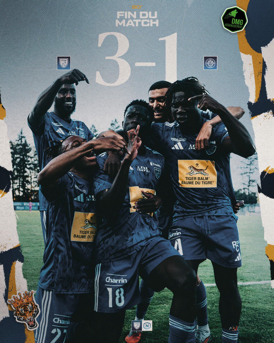 FCVB_officiel's tweet photo. ๐๐๐พ๐๐๐๐๐๐๐๐๐๐๐๐๐๐๐๐ ๐คฉ
Nos tigres sโimposent ร Chouffet face ร Paris 13 et se repositionnent ร la 9e place. ๐
#FCVB https://t.co/Y92OU4UPWk