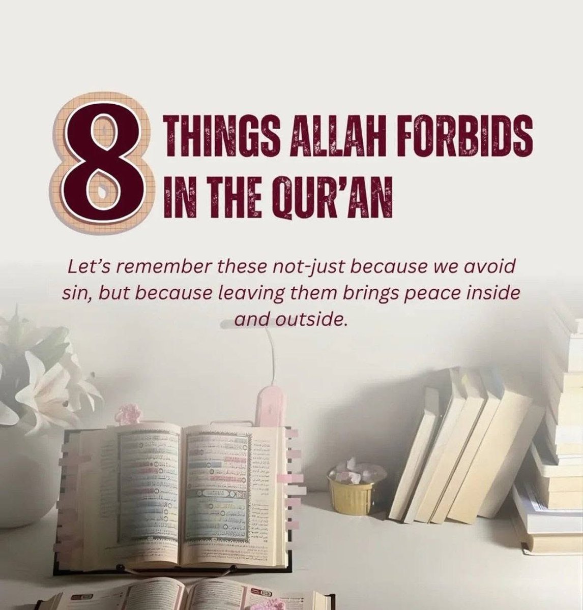 pulseby_M's tweet photo. 8 THINGS ALLAH FORBIDS IN THE QUR'AN https://t.co/YgiXQ7eJwl