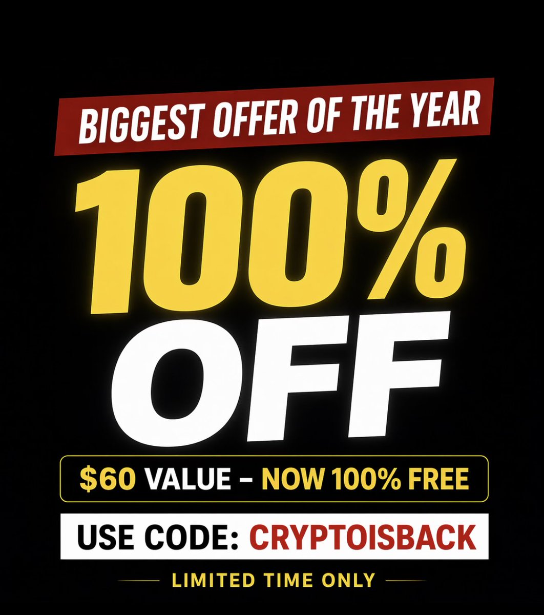 Hamzatheinsider's tweet image. 🚨 BIGGEST OFFER OF THE YEAR ~ 100% OFF🚨

60$ value now 100% FREE 💎
No joke… full exclusive access for $0

This won’t last… once it’s gone, it’s gone 👀

Use code: cryptoisback
Click here: whop.com/inspiredanalyst 💯

#MakeMoneyOnline #CryptoDeals #LimitedOffer #Binance