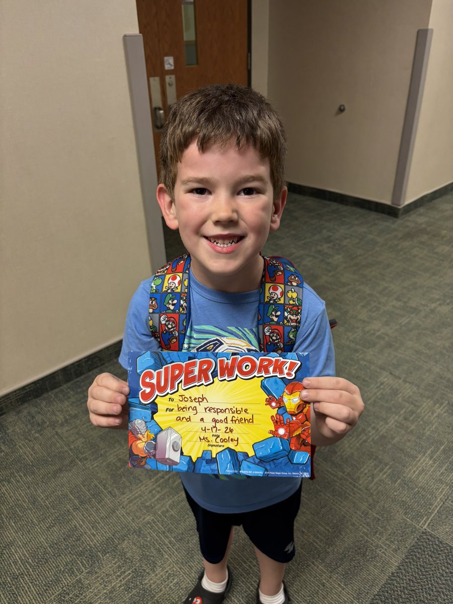Congratulations to this week’s Super Hero Student of the Week!