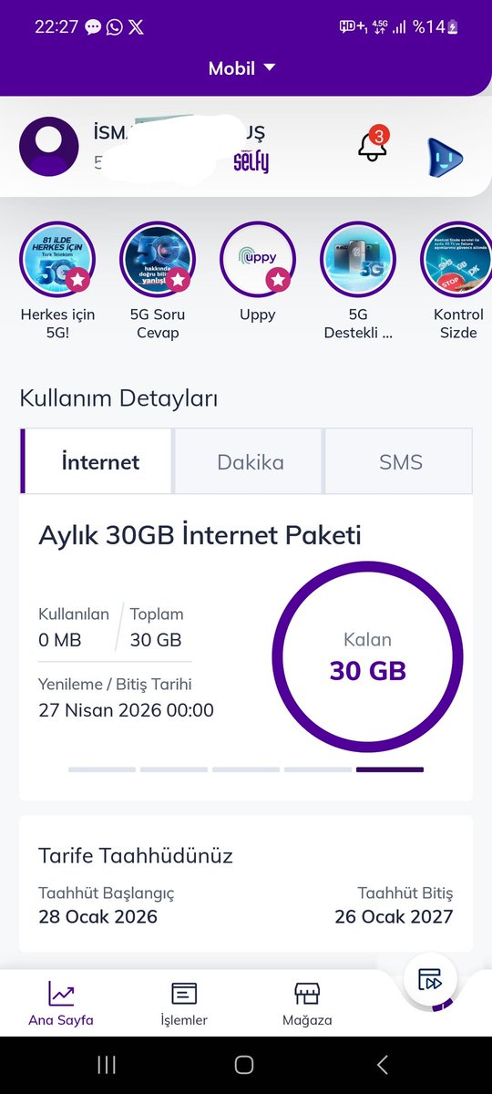 ismailaydogms's tweet photo. @TTDestek aylık 30 GB internet aldım 27 nisana kadar kullanabilirsiniz diyorsunuz. https://t.co/5xuhrqjMVt
