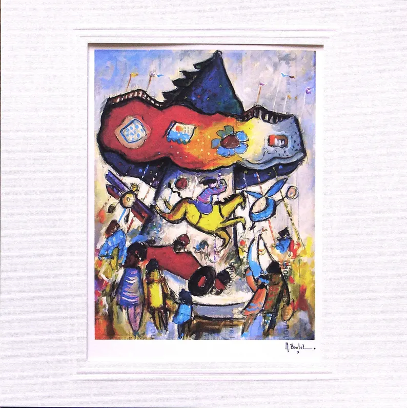 elementsdeco's tweet image. Festive carousel by Michel Boulet 
Bright naive art offset print full of joy and color! Ideal for children’s rooms &amp;amp; happy interiors.  → Available now: etsy.com/shop/Authentic…  #NaiveArt #Carousel #FairgroundArt #ArtPrint #WallDecor