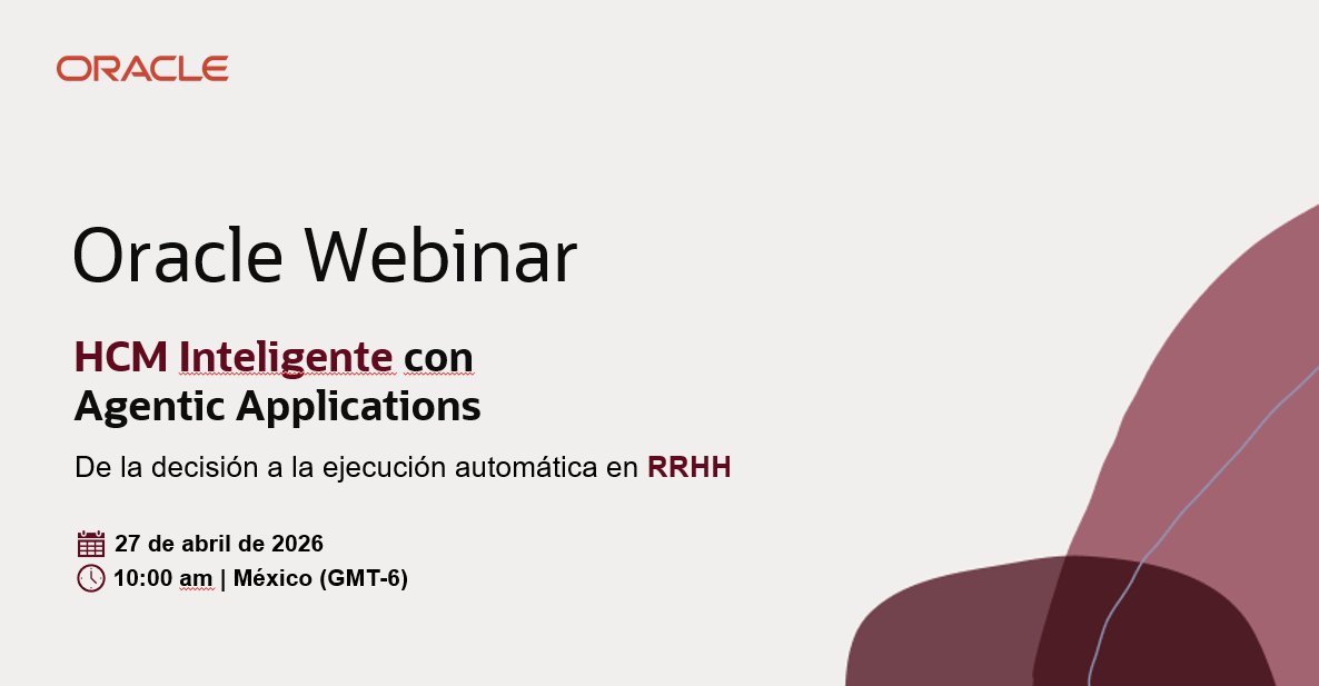 LauCont03182873's tweet photo. En este webinar, descubrirás cómo Oracle Fusion HCM con Agentic Applications está transformando la gestión de personas, conectando datos, inteligencia y ejecución en tiempo real.
Inscríbete y descubre cómo llevar tu RH de la decisión a la ejecución con IA: https://t.co/Fa5WGyVc3s https://t.co/J3Bios6haG