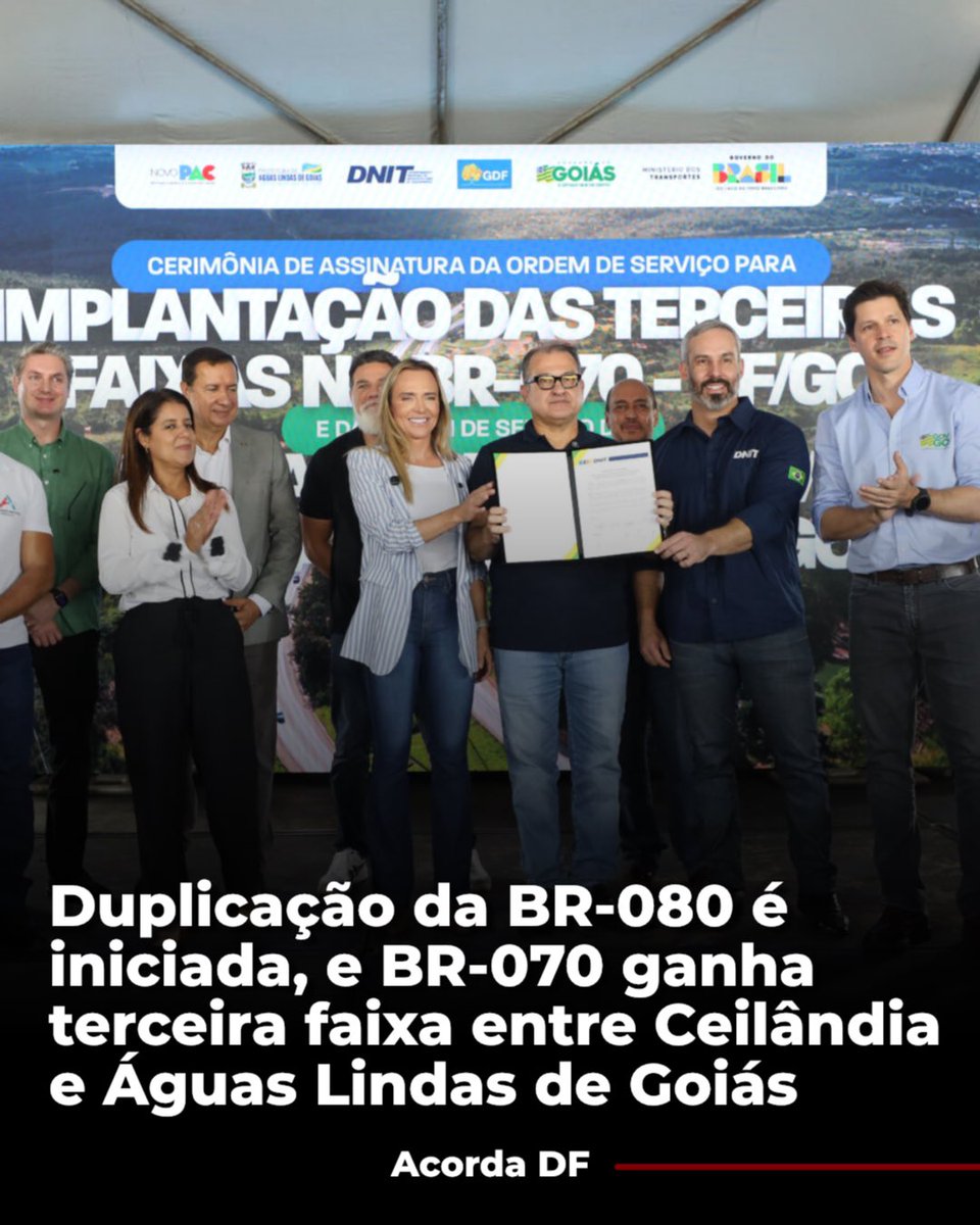 As intervenções nas rodovias BR-070 e BR-080, que ligam o Distrito Federal ao Entorno, foram iniciadas com a assinatura da ordem de serviço nesta sexta-feira (17).

Leia mais: acordadf.com.br/noticias/brasi…