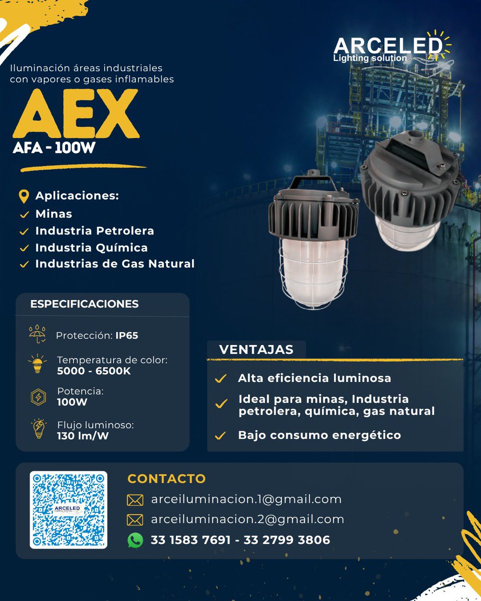 arceiluminled's tweet image. 💡 Modelo: AEX-AFA
🔅 Potencia: 100 W

Cotiza con nosotros: 
3327993806 / 3315837691

#iluminación #luminaria #led @seguidores @todos @destacar
