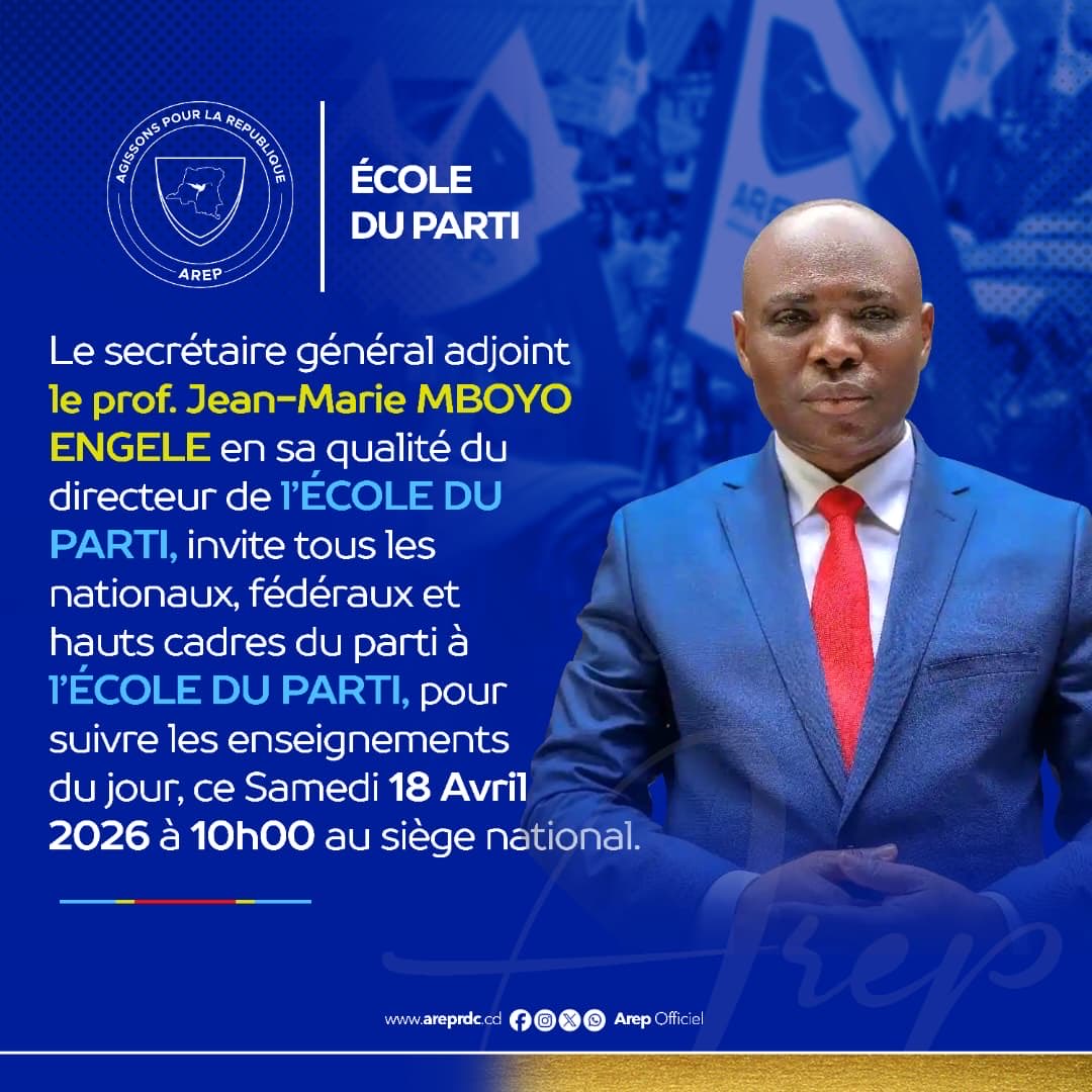 AlphaLima1919's tweet image. APPEL À LA FAMILLE #AREP ! 🇨🇩

#Nationaux, fédéraux, hauts cadres : le Prof. Jean-Marie MBOYO ENGELE nous attend demain à 10h00 pour un moment de #partage intellectuel sans précédent.

Au programme : de la science politique pure, des débats sur la Constitution et une immersion