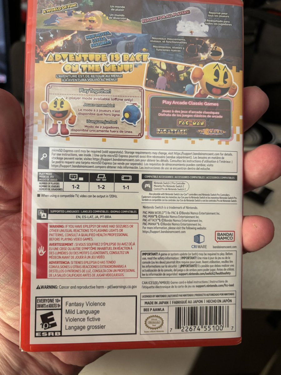 ballistikcoffee's tweet photo. Picked up #PacManWorld2 #RePac today @ @Target for $22 for the #Nintendo #Switch2! Great deal. 👾🕹️☕️❤️ #gaming @BandaiNamcoUS #BCB #pacman https://t.co/OqqNKBQENr