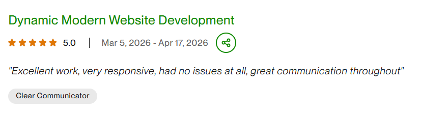 abd041_'s tweet image. Another happy client ⭐⭐⭐⭐⭐

Just completed a Dynamic Modern Website Development project with a 5-star review.

Looking forward to helping more businesses with modern website design and development projects.

#webdevelopment #frontenddeveloper #freelancer #upwork #reactjs