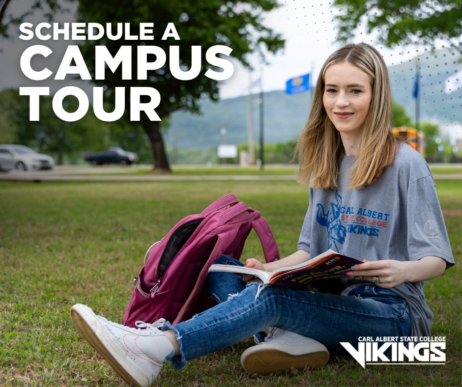 CarlAlbertState's tweet photo. Come see what life is like at Carl Albert State College! 

Whether you plan to live on campus, commute, or learn online, there’s a place for you at CASC.

Schedule your tour here- https://t.co/tjLxV8Brb8

Be exceptional. Be a Viking. https://t.co/TlFdJNOiRk