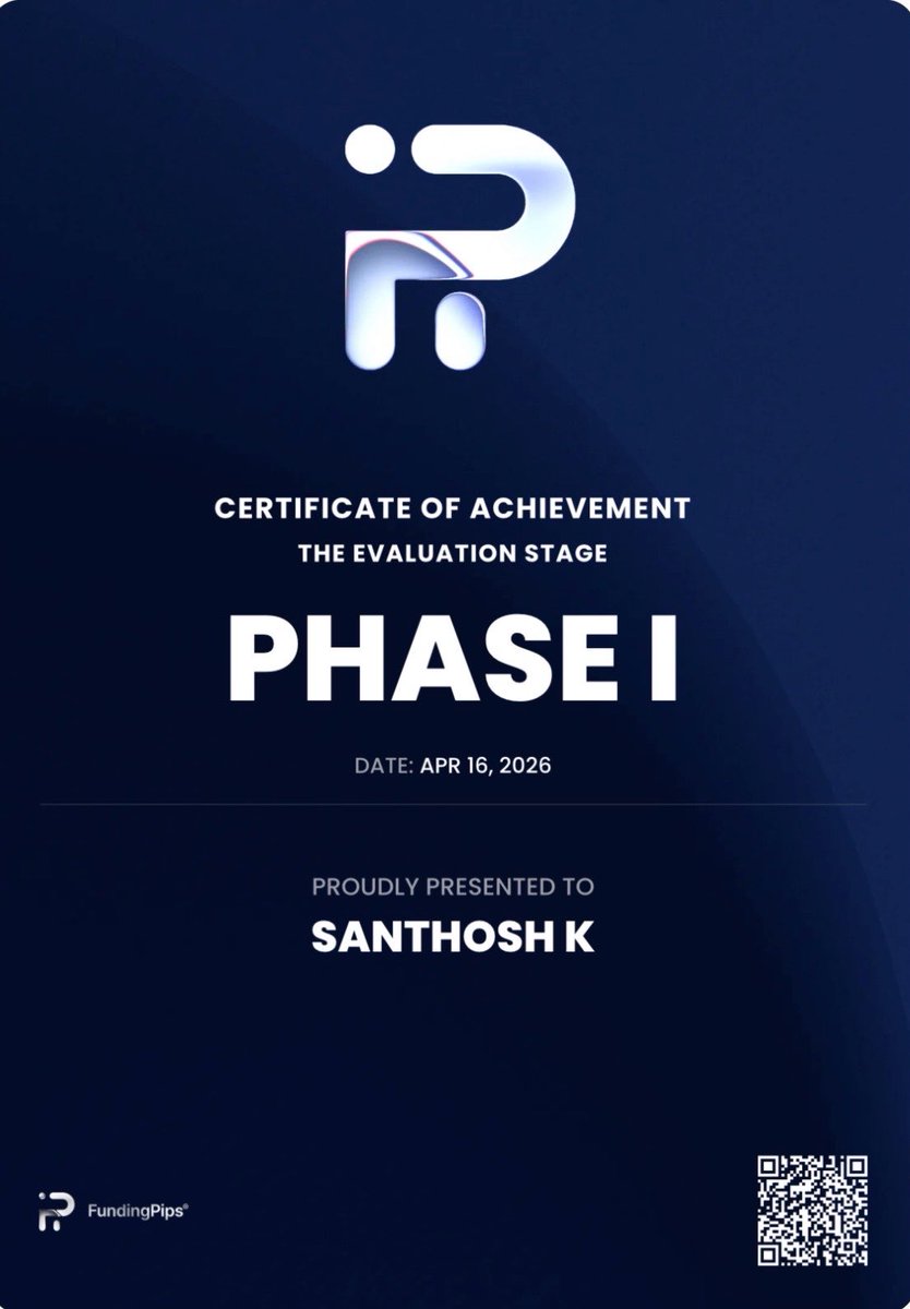 sanku6876's tweet photo. I have passed funded accounts in many firms but this makes so special. Passed phase one in 2 step account with @fundingpips https://t.co/LMOFxv95TR