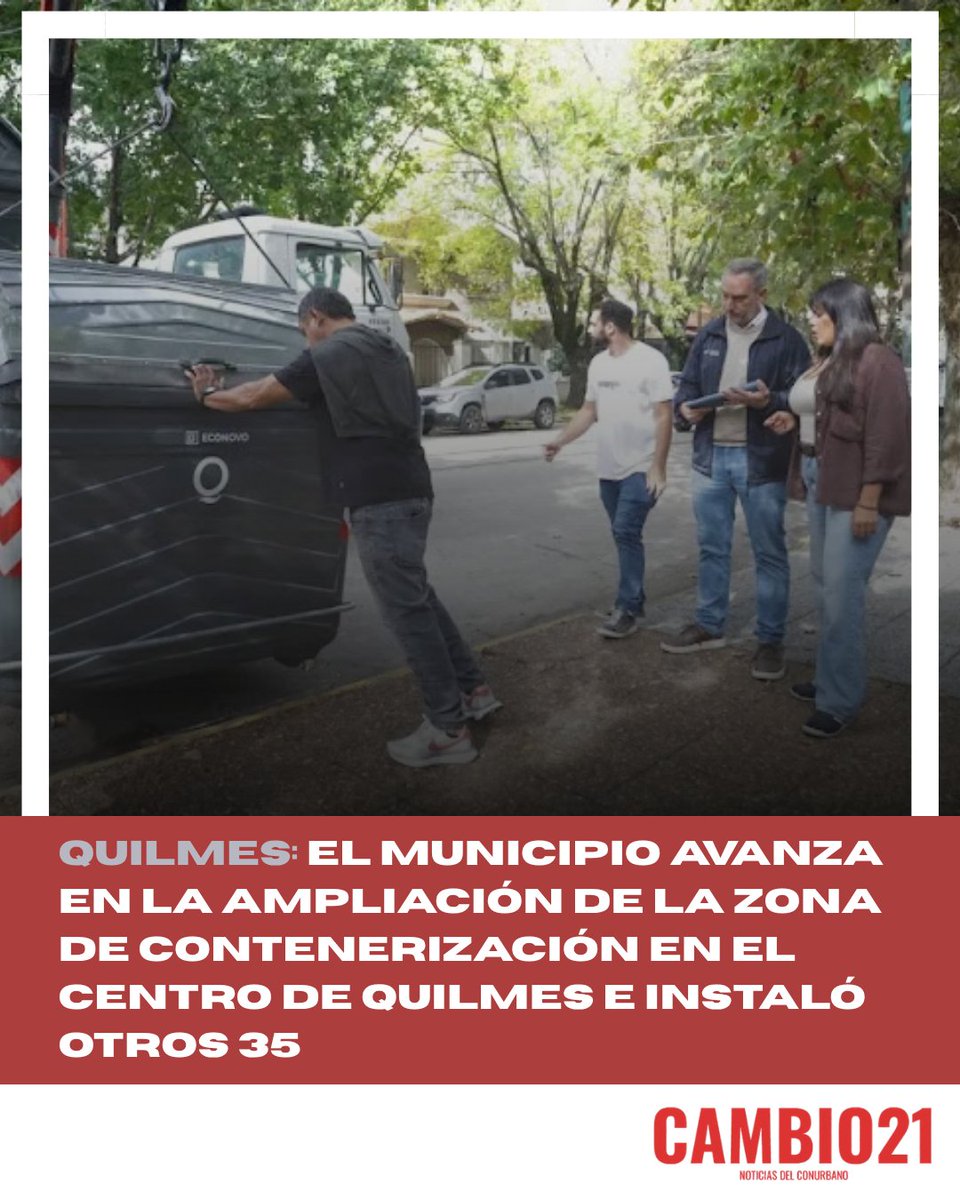 El Municipio avanza en la ampliación de la zona de contenerización en el centro de Quilmes e instaló otros 35.

Nota completa: Link en bio
<a href="/evamieri/">Eva Mieri</a>