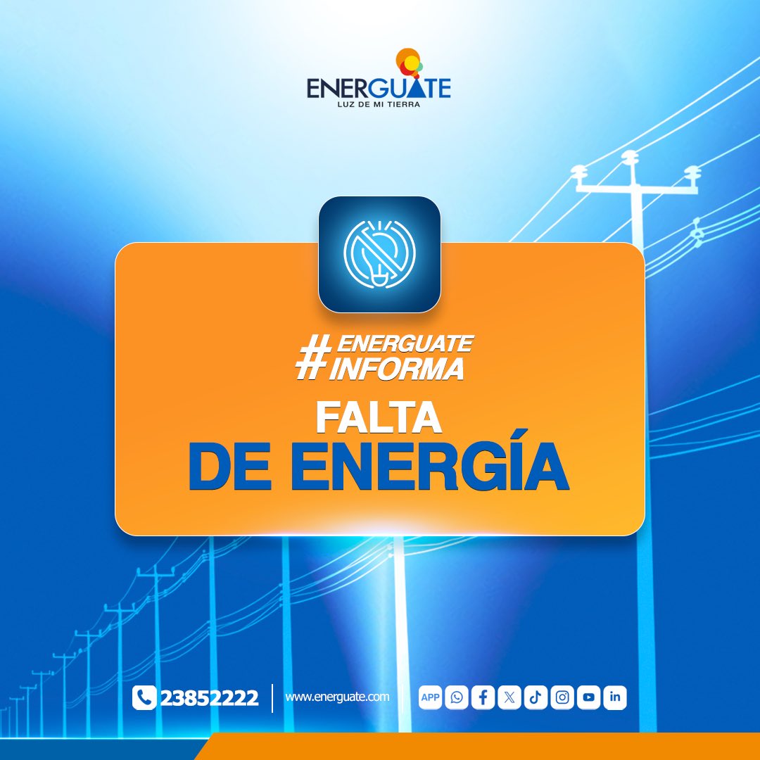 Energuate_'s tweet image. #ENERGUATEinforma:
Municipio de Chiquimulilla, Guazacapán y Taxisco #SantaRosa

Desde las 12:28 horas del 17/04/2026 se presenta un inconveniente con el #servicioeléctrico.

Nuestros equipos trabajan para solucionar lo más pronto posible.