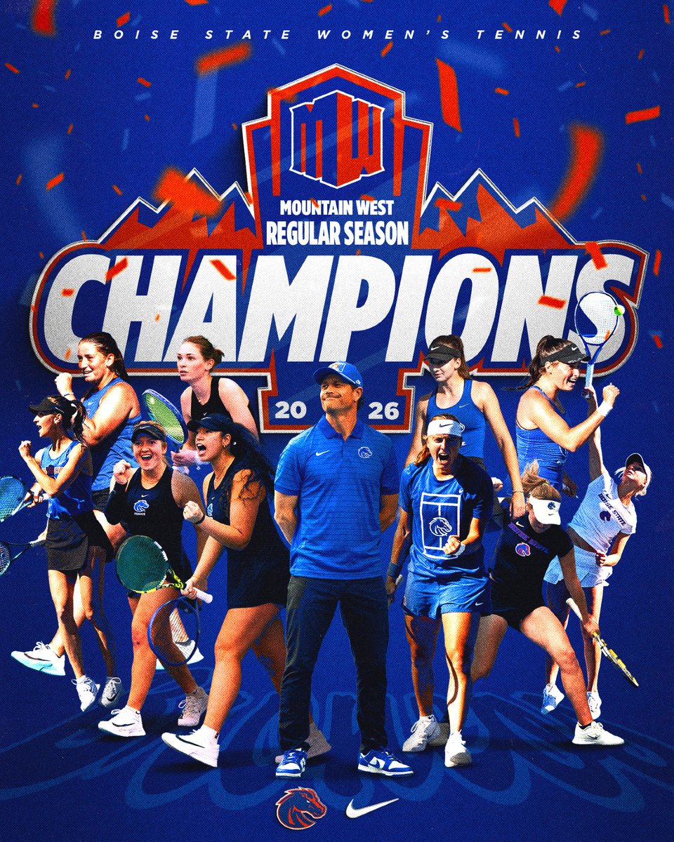 BroncoSportsWTN's tweet image. MOUNTAIN WEST REGULAR SEASON CHAMPIONS🏆🏆

For the first time in program history, your Broncos have clinched a share of the MW Regular Season Championship🤯

#BleedBlue | #WhatsNext