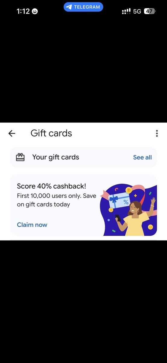tusred95's tweet photo. 🔥GooglePay : Get 40% Cashback Upto ₹100 On Gift Card Purchase 

🟠Now Buy any Gift Card (Min ₹250) From Gpay App &amp; Get ₹100 Cashback Via Scratch Card

https://t.co/86N8vXTL3f to enjoy your reward.
Register this link send screenshots and get 200-400cashback instant https://t.co/FmfzZdILkE