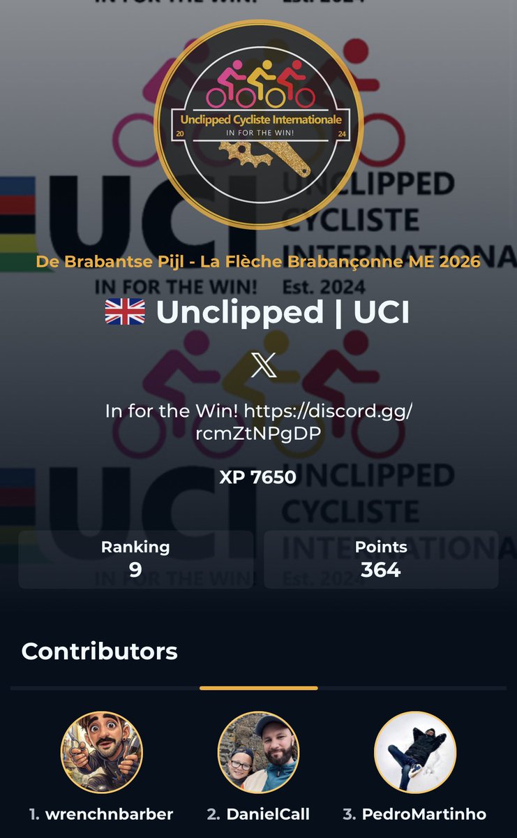 Unclipped_Velo's tweet photo. It’s a T10 again with 9th in Brabanste Pijl Men’s race

Wrenchnbarber collects club 🥇 with an impressive 23rd overall

@dctabs takes club 🥈 with another T100 in 97th

@Pedro_m1710 get the 🥉 and 102nd overall

@AppCycling https://t.co/tL2upIHMUQ