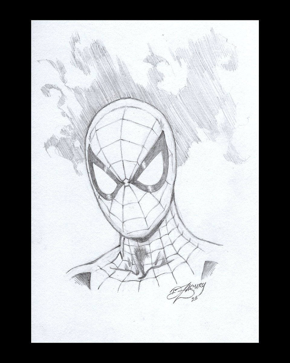 ATTENTION SPIDER-MAN FANS! A Portrait of Spider-Man. Pencil on Bristol. 7x10.5"
#spiderman #peterparker #MarvelComics #comicbookpencils #comicbookart #deanzachary