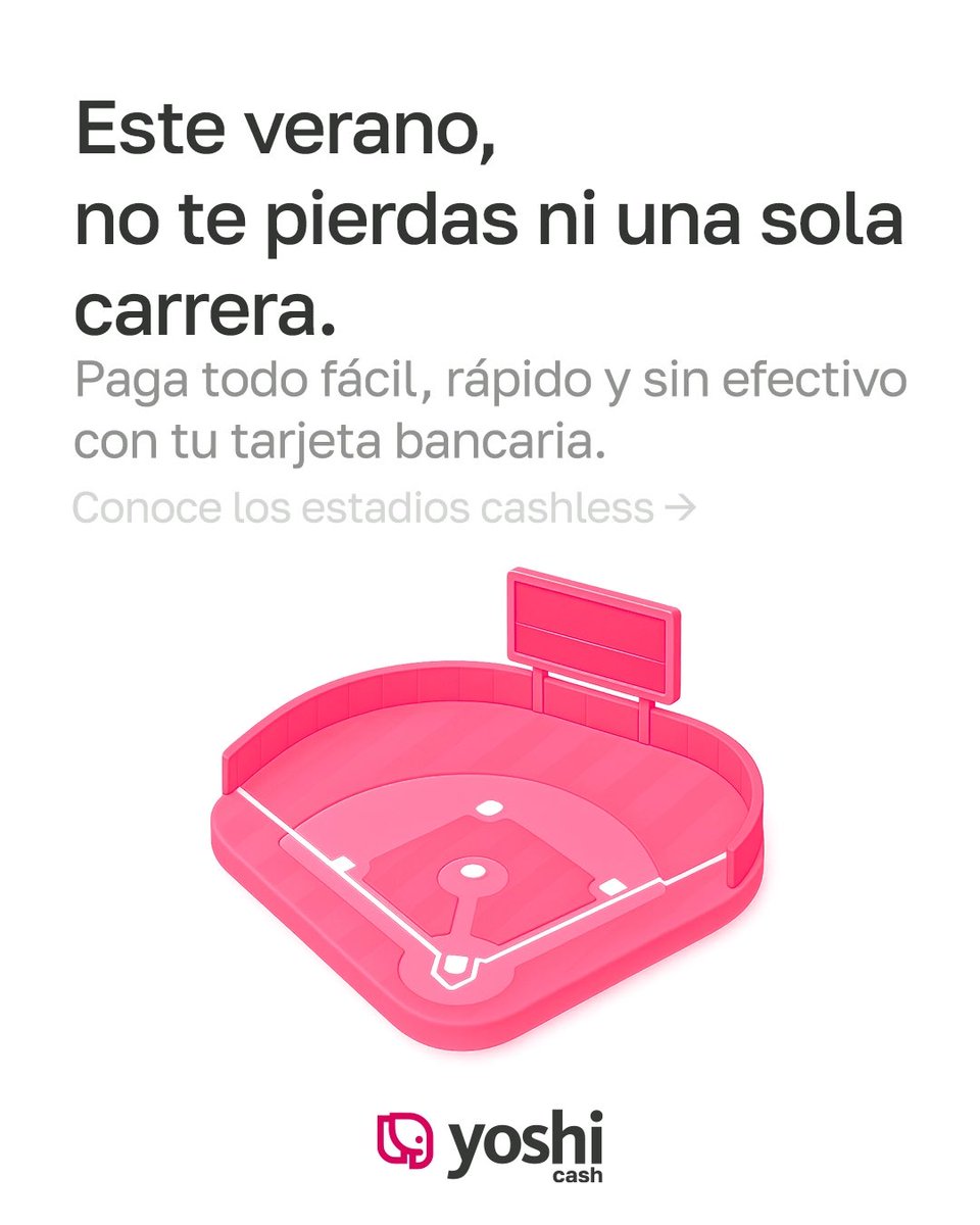 YoshiCashless's tweet photo. Este verano, que lo único que corra sea el juego ⚾

Paga en segundos y sigue disfrutando sin salirte de la acción

Descubre los estadios donde ya está disponible @YoshiCashless 👇🏼 https://t.co/z4LuwH77eR