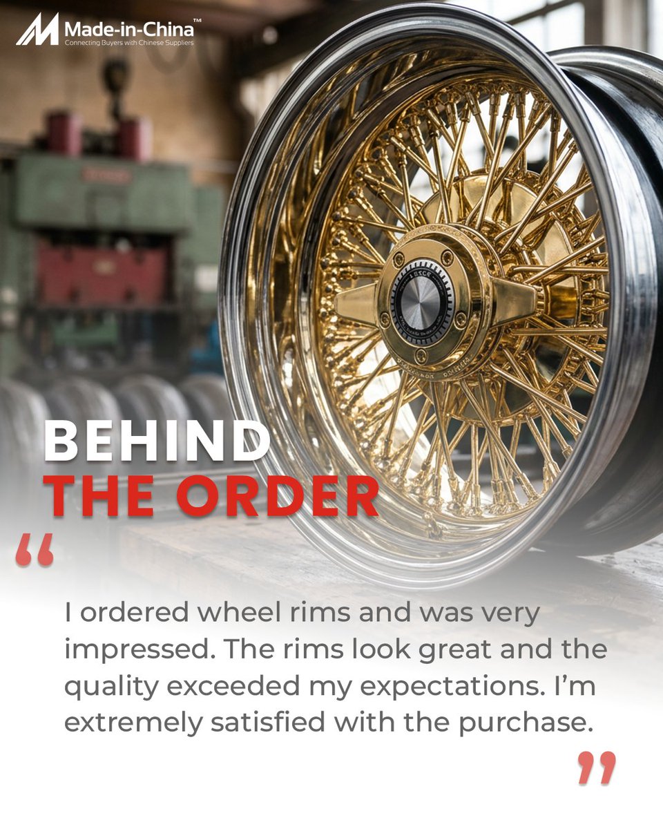 madeinchina_b2b's tweet image. Looking for quality wheel rims?

Mr. Bobby Dennis from Canada sourced through Made-in-China.com and was impressed by the design and quality.

Find it here:
shorturl.at/JpTar

#MIC #MadeInChina #Sourcing