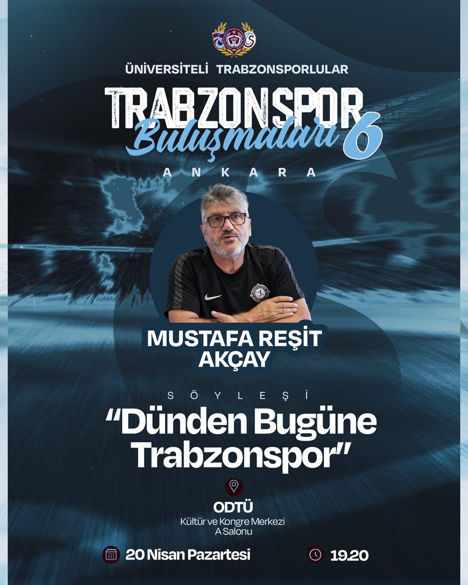 uniggresmi's tweet photo. 🏆 Trabzonspor Buluşmaları 6 | Ankara
“Dünden Bugüne Trabzonspor” söyleşisiyle tarih, anılar ve futbol kültürü bir araya geliyor.
Değerli konuğumuz Mustafa Reşit Akçay ile Trabzonspor’un geçmişinden bugüne uzanan keyifli bir sohbet sizleri bekliyor.
📍 ODTÜ Kültür ve Kongre Merkezi
📅 20 Nisan Pazartesi
⏰ 19.20
#ÜniversiteliTrabzonsporlular