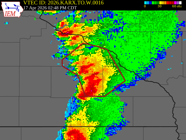 WxMinnesota's tweet photo. NWS La Crosse Notes "A dangerous tornado is likely located near Elgin!"

At 246 PM CDT, tornado producing storms were located along a line extending from near Mazeppa to near Dover, moving northeast at 25 mph.

Weather spotters confirmed tornado. TAKE COVER NOW!

#MNwx https://t.co/L0exWCoG86