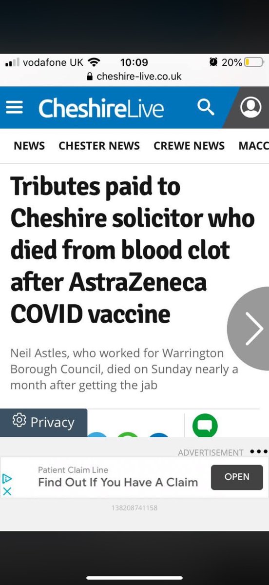 CartlandDavid's tweet photo. If you've got friends and family still intending to take the Covid vaccine, and they won't listen to warnings from 'lunatics on Facebook', maybe they'll pay attention to the world's media.

This is just a small snapshot of relevant headlines, and official figures reveal only around 1% of adverse reactions to vaccines are formally reported. So, imagine the true extent of the carnage out there. 

All corresponding links to the full stories are below:

https://t.co/JM0XUrUrdU

https://t.co/uQygN8HEKY

https://t.co/yoVEYc6fz6

https://t.co/bMrjwKcRZF

https://t.co/zCihiHWFsu

https://t.co/mtBwdb9U0L

https://t.co/PXLIIt8T1u

https://t.co/sYTqi8L2zn

https://t.co/dWuRr2dteh

https://t.co/aj1KnJlYSJ

https://t.co/RodHzSpSPR

https://t.co/snZ3g2MmTh

https://t.co/uNNfQGY8UG

https://t.co/hrgR5d5dym

https://t.co/fwmYkSdbQF

https://t.co/mM9ljxtjE3

https://t.co/1QrghfNCSg

https://t.co/YnBXIF2q5G

https://t.co/Uk4SJn7Xn3