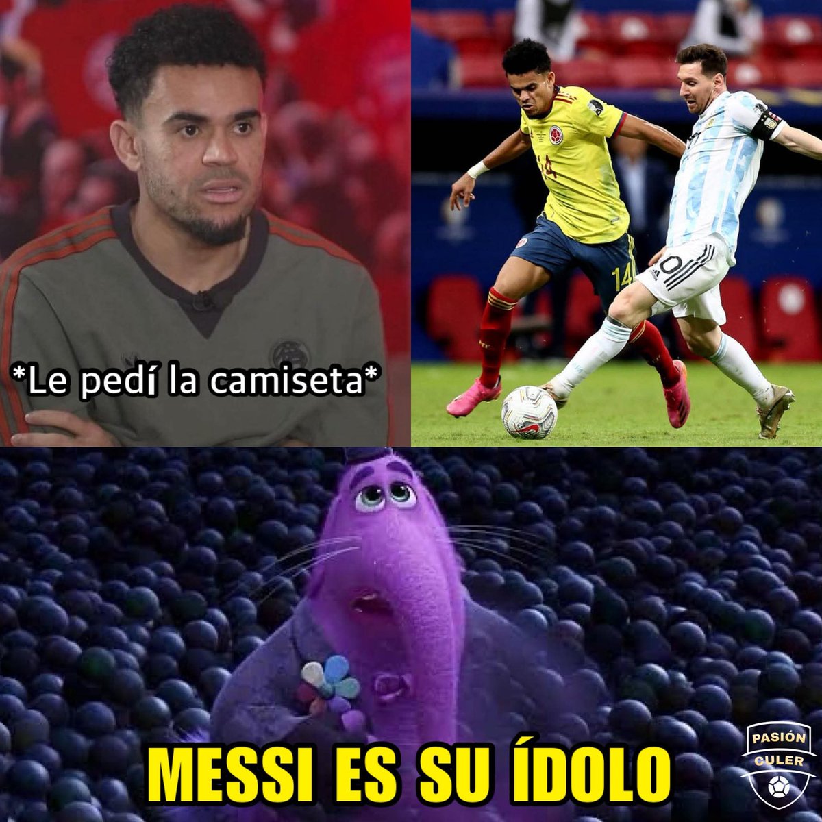 LUIS DÍAZ:  "Cuando era joven, tenía una camiseta de Argentina, y les dije a mis amigos que Messi me la había dado, y todos me creyeron porque era su líder y sabía mucho de fútbol"

"Cuando conocí a Messi, le pedí su camiseta y le conté la historia. Me dijo: 'Tráeme esa camiseta