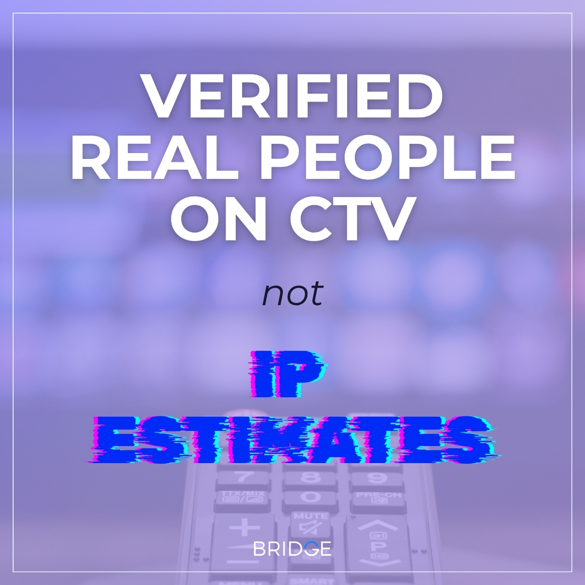 ConnectByBridge's tweet image. 13% accurate. That's the average for IP-to-postal matching in programmatic CTV. (Truthset/CIMM, Nov. 2025)
BRIDGE's Data Safe™ audiences are 100% deterministic — real names, emails, and postal addresses. hubs.ly/Q04cB6nk0

 #CTV #PeopleBasedMarketing #Adtech #BRIDGE