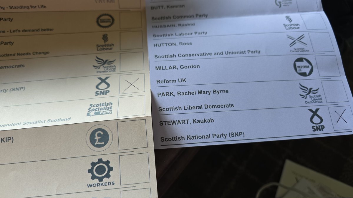 Paul4Linn's tweet image. Both votes @theSNP #GlasgowSouthside #GE2026 #Vote @kaukabstewart