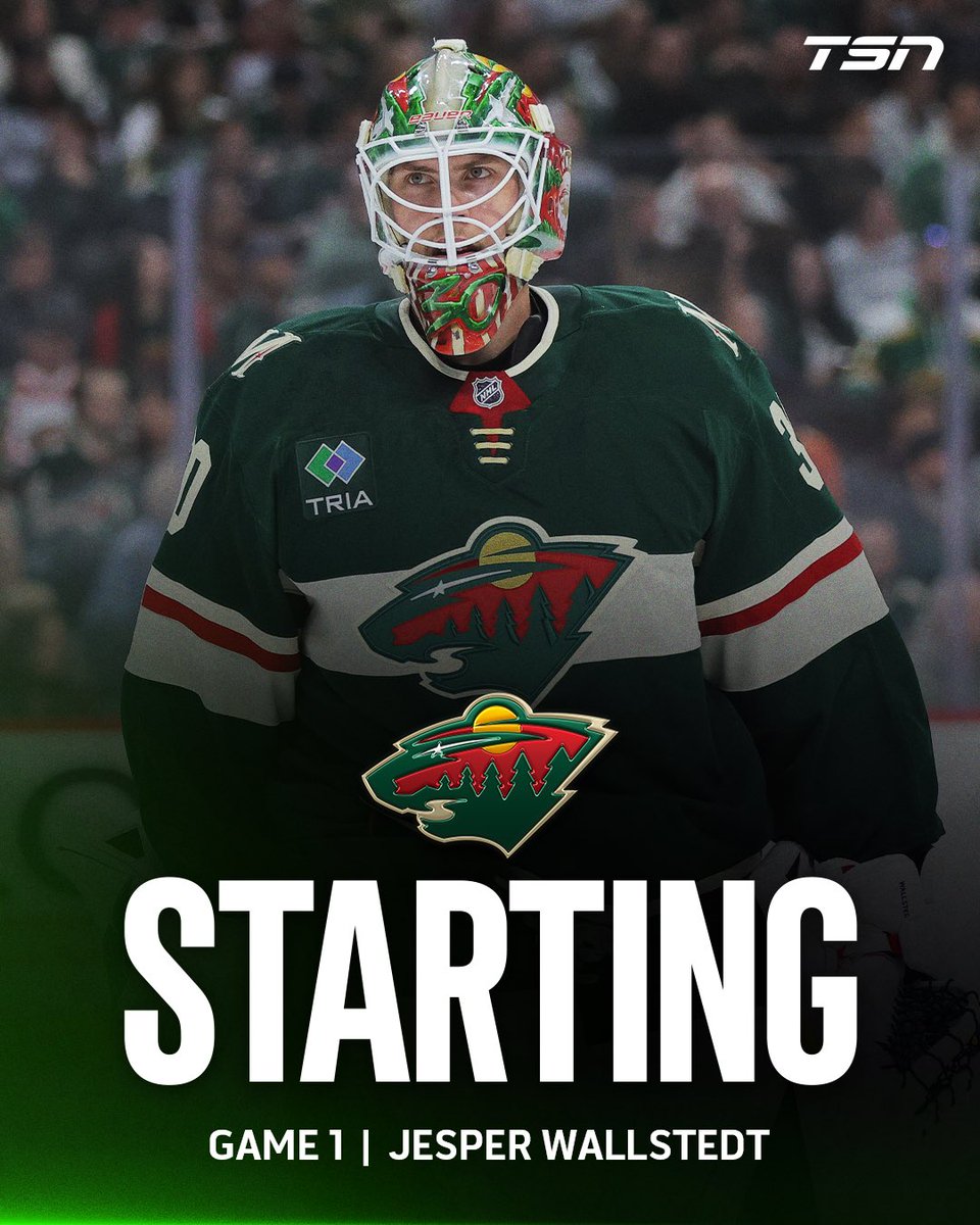 TSN_Sports's tweet image. The Wild will start Jesper Wallstedt in net in Game 1 vs. Stars. The 23-year-old netminder went 18-9-6 in starts for Minnesota this season, posting a .916 SV% and 2.58 GAA.

(H/T @RussoHockey)