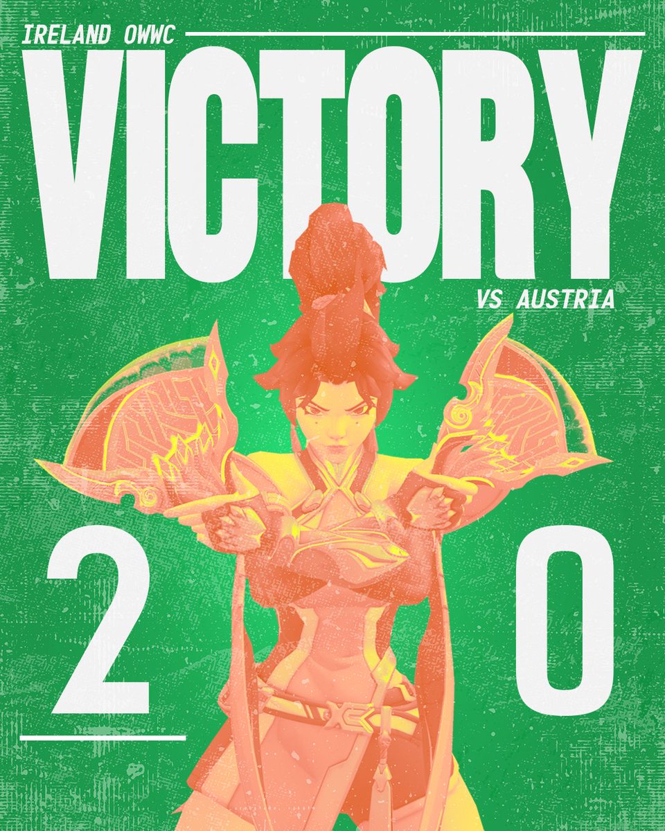 IrelandOWWC's tweet photo. In a dominant fashion, we take our SECOND victory of Day 1 Conference Cup against @TeamAustriaOW to finish the day out entirely undefeated! 

Hoping to continue that energy into Day 2 and continue to prove ourselves. 

#OWWC2026 #LightTheÉire https://t.co/XvXmF1VJFc
