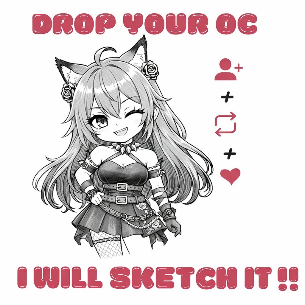 itsAriaVT's tweet photo. Drop your OC below ⬇️
Aria will sketch your character!
#Envtuber #PNGvtuber #Streamers #live2dmodel #Predebute #Art #games https://t.co/enQPNJwdkO