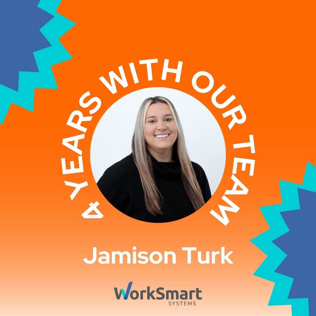 WorkSmartPEO's tweet photo. Happy 4-year WorkSmart anniversary, Jamison! 🎉

Thank you for the consistency and effort you bring to your work. We appreciate all that you do for our team and clients.

#WorkSmartSystems #HumanResources #EfficientBusiness https://t.co/F5HF962v7m